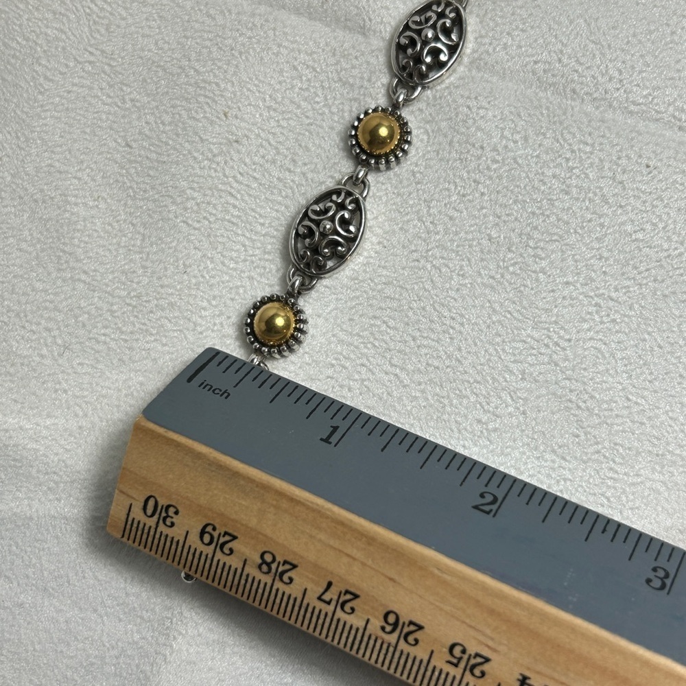 Brighton Intrigue Bracelet Two-tone Silver Plated 8" Mixed Metals - Picture 12 of 13